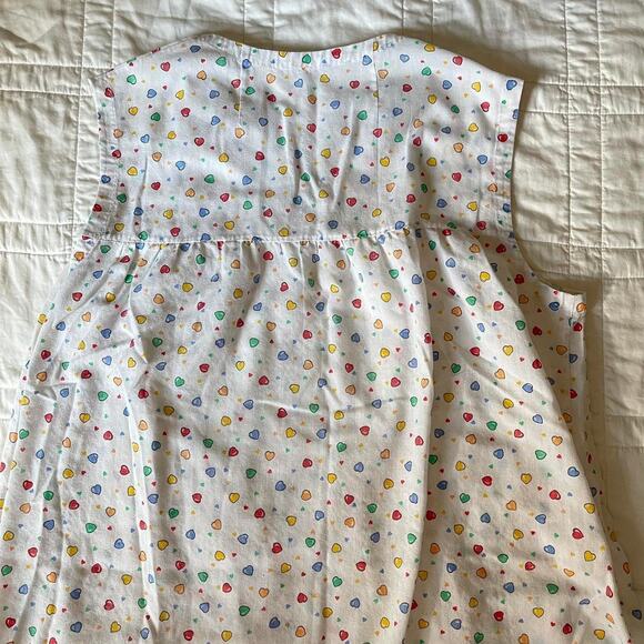handmade white sleeveless heart shift nightgown size large modest sleepwear - Picture 5 of 8
